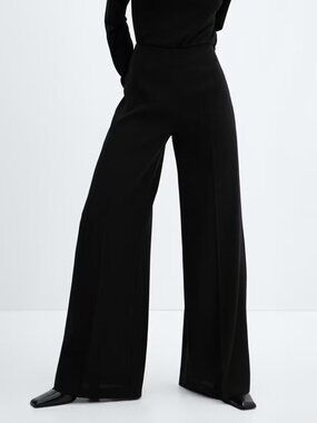 Mango High-waist palazzo trousers - Size 4 - Black